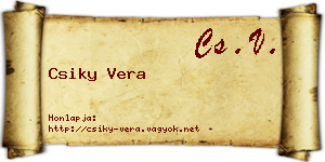 Csiky Vera névjegykártya